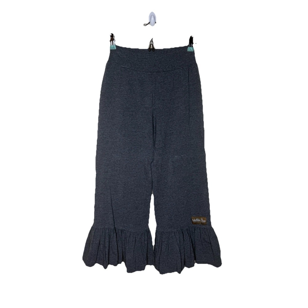 Matilda Jane Best Big Ruffle Crop Pants Women's Small Gray